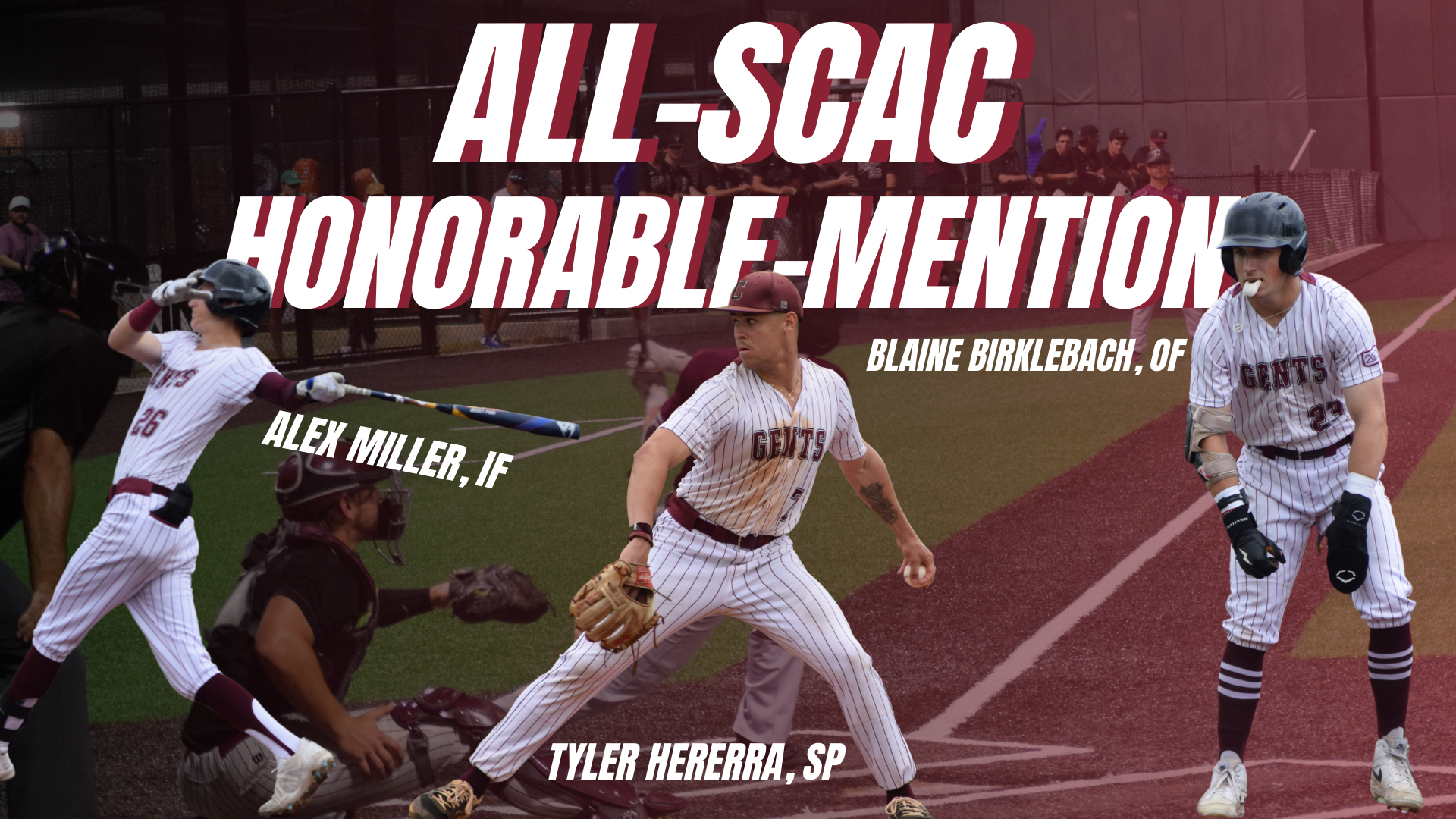 Three Diamond Gents Named To 2025 All-SCAC Baseball Team