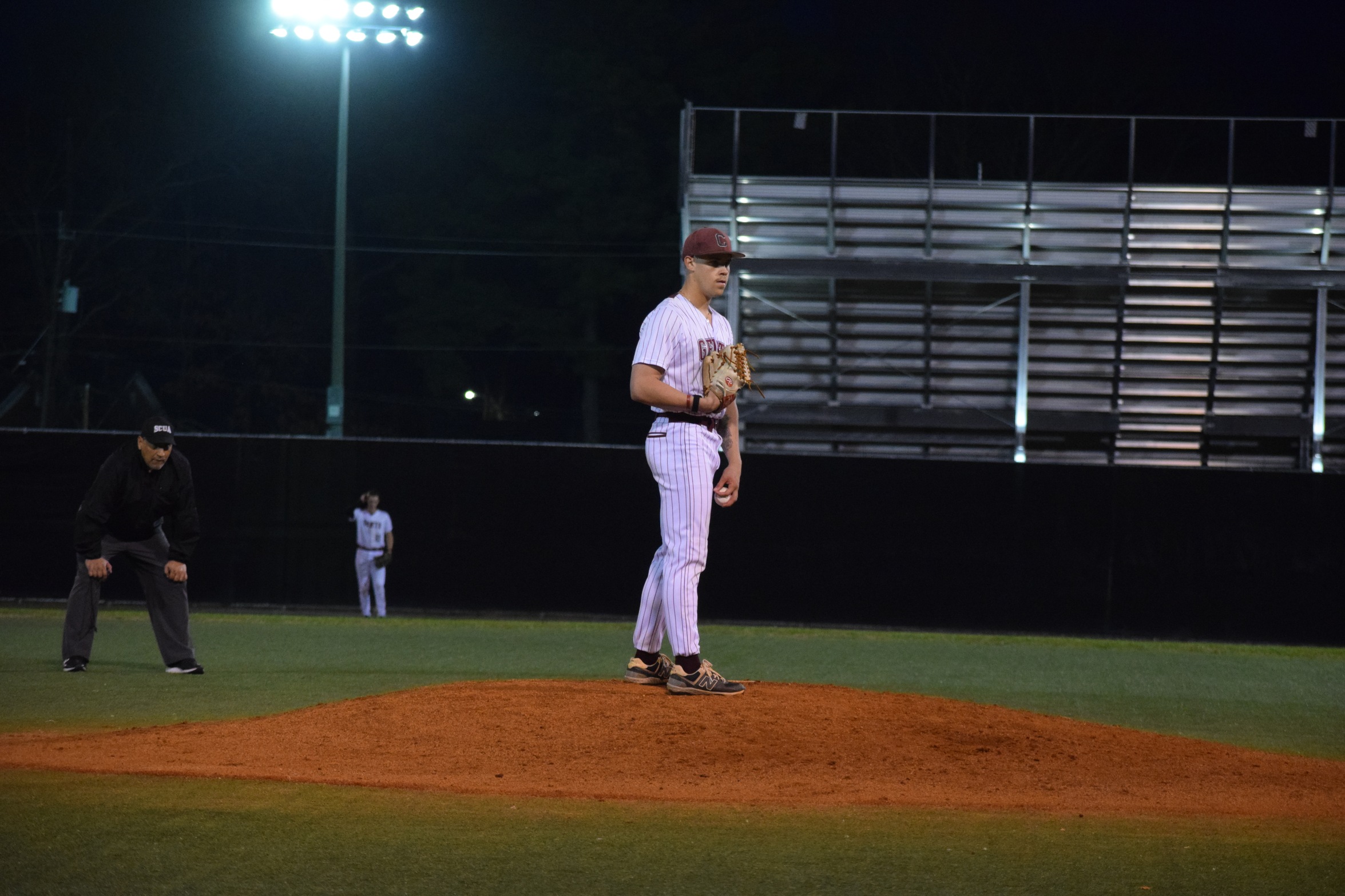 Senior LHP Tyler Herrera and the Diamond Gents were swept on Sunday in a DH.

PHOTO: Karen McLaughlin