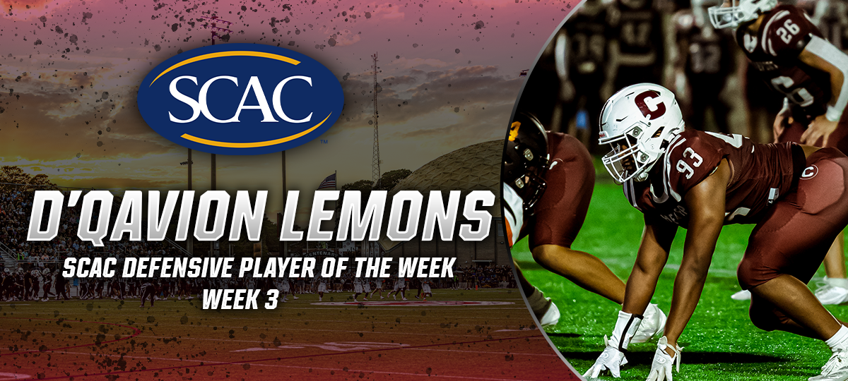 D'Qavion Lemons Named SCAC Defensive Player Of The Week