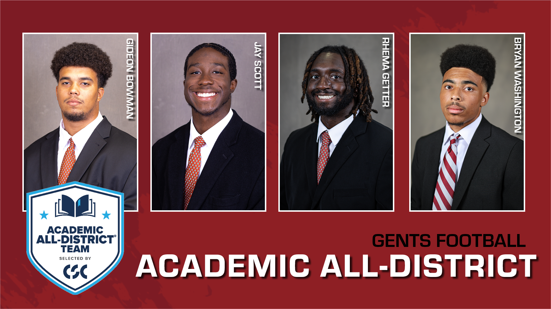 Four Gents Earn CSC Academic All-District Honors