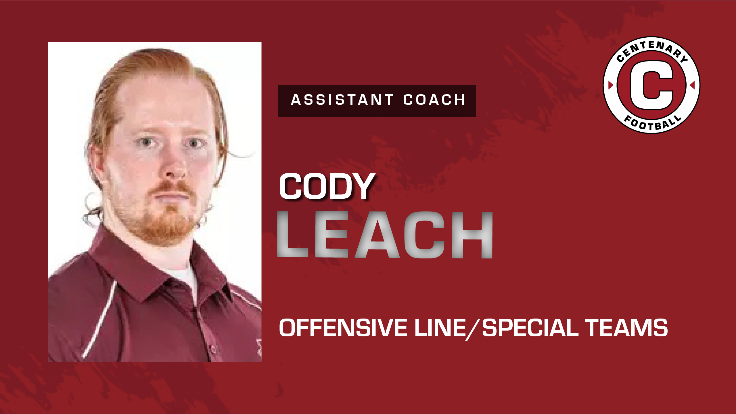 Cody Leach Joins Football Staff As Offensive Line/Special Teams Coach