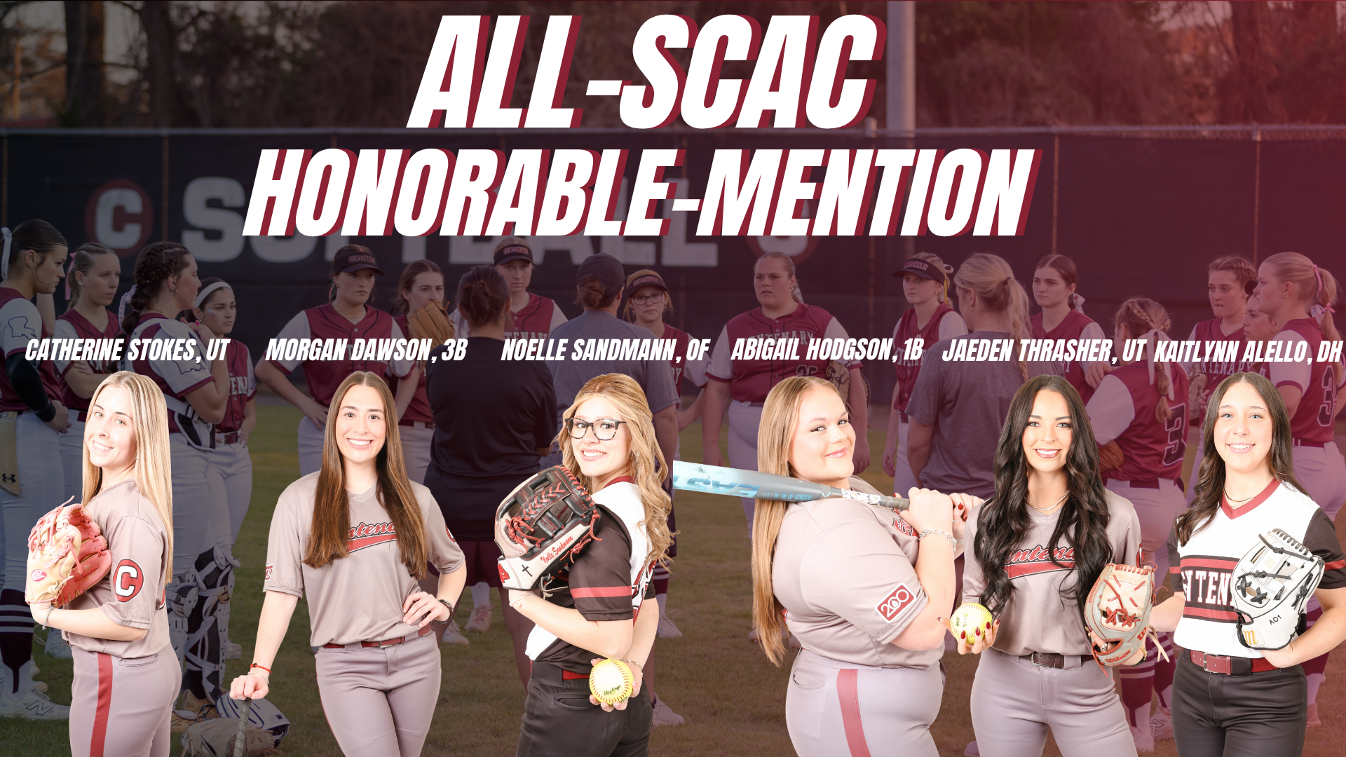 Softball Lands Six On All-SCAC Team