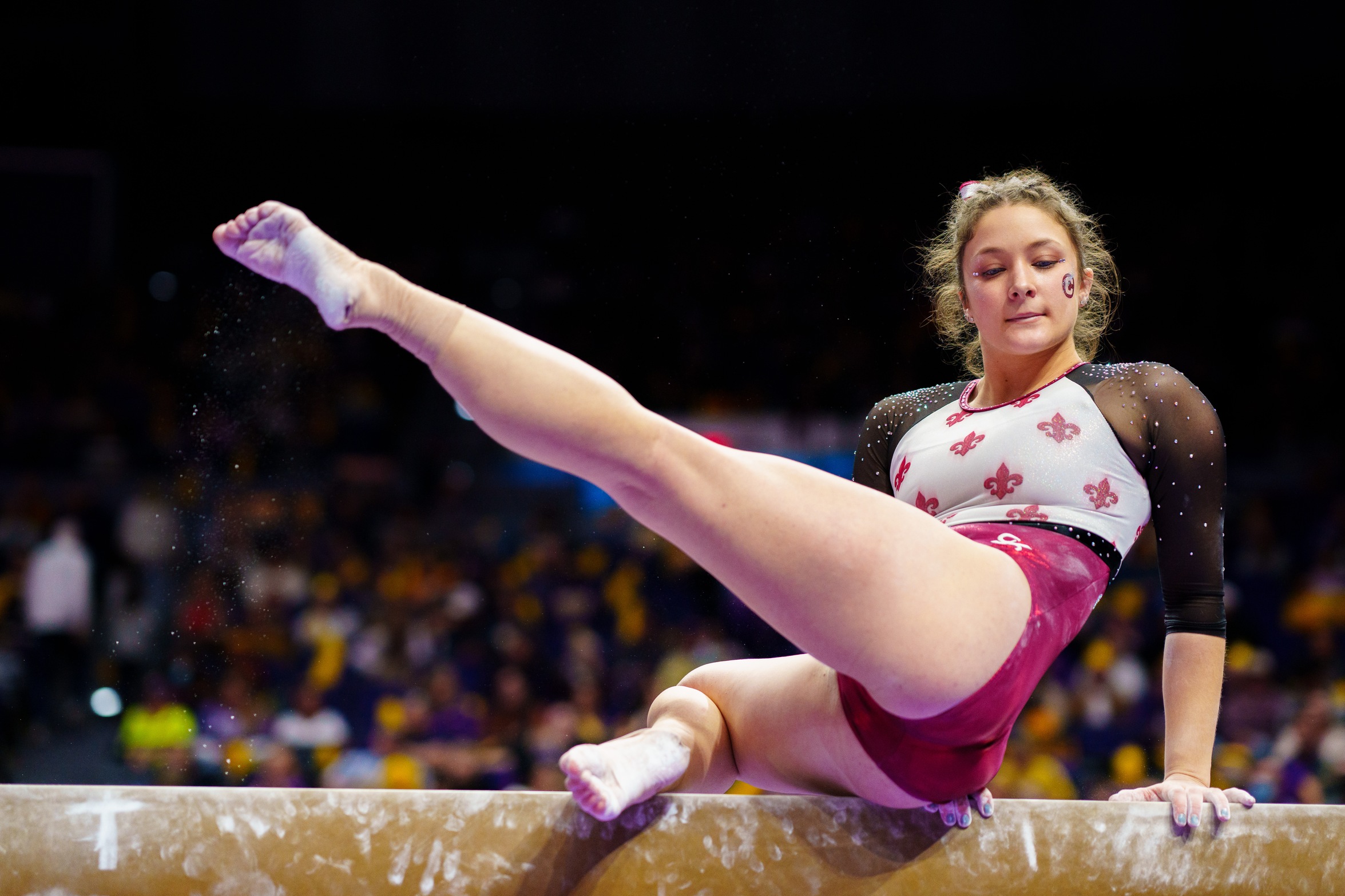 Senior Rose Deshler earned a career-high 9.725 on beam Sunday.