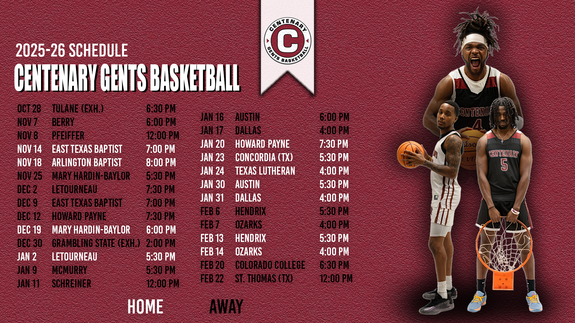 The Gents released their 2025-26 season schedule on Monday.