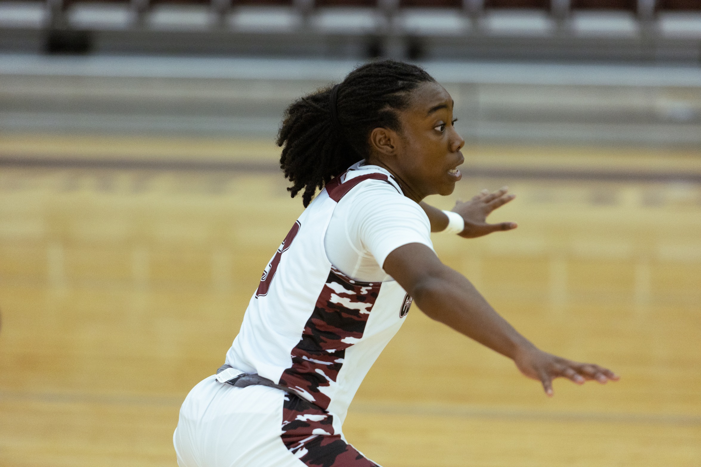 Junior G Amiyah Barrow and the Ladies are back on their home court to face Millsaps on Friday.

PHOTO: Isabell Gonzales